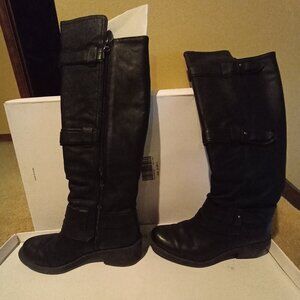 Calvin Klein Black Waxy Knee high boots